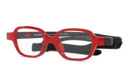 Shop Mira Flex Logo Kids Rectangle Eyeglasses in Black & Red online.