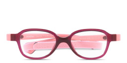 Shop Mira Flex Logo Kids Square Eyeglasses in Burgundy online.