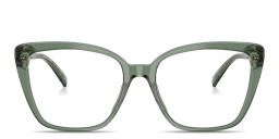 Shop Michael Kors Avila Square Eyeglasses in Transparent Olive Green online.
