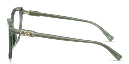 Shop Michael Kors Avila Square Eyeglasses in Transparent Olive Green online.