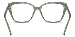 Shop Michael Kors Avila Square Eyeglasses in Transparent Olive Green online.