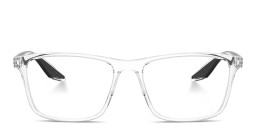 Prada Linea Rossa Logo Lettering Wide Pillow Eyeglasses in Clear – Product Photo 1