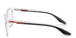 Prada Linea Rossa Logo Lettering Wide Pillow Eyeglasses in Clear – Product Photo 3