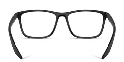 Shop Prada Linea Rossa Wide Pillow Eyeglasses in Black Rubber online.