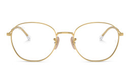 Shop Ray-Ban Optics Unisex Panthos Eyeglasses in Gold online.