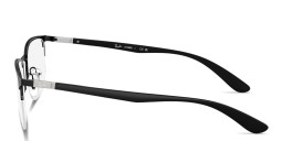 Shop Ray-Ban Optics Unisex Half-Rim Irregular Eyeglasses in Matte Black online.