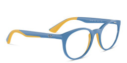 Ray-Ban Junior Kids Panthos Eyeglasses in Light Blue On Yellow – Product Photo 4