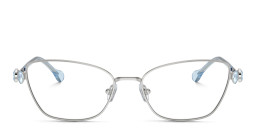 Swarovski Crystal-Embellished Cat-Eye Eyeglasses in Silver – Product Photo 1