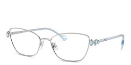 Swarovski Crystal-Embellished Cat-Eye Eyeglasses in Silver – Product Photo 2