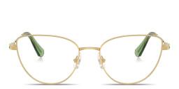 Swarovski Rhinestone-Embellished Cat-Eye Eyeglasses in Polished Gold – Product Photo 1