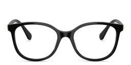 Shop Swarovski Crystal-Embellished Square Eyeglasses in Black online.