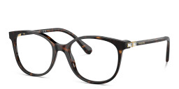 Shop Swarovski Crystal-Embellished Square Eyeglasses in Havana online.