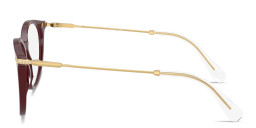 Shop Swarovski Crystal-Embellished Panthos Eyeglasses in Burgundy online.