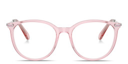 Shop Swarovski Crystal-Embellished Panthos Eyeglasses in Transparent Pink online.