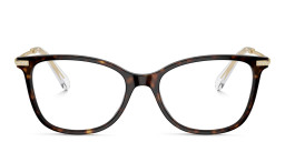 Shop Swarovski Crystal-Embellished Square Eyeglasses in Havana online.