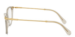 Shop Swarovski Rhinestone-Embellished Square Eyeglasses in Transparent Beige online.