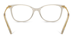 Shop Swarovski Rhinestone-Embellished Square Eyeglasses in Transparent Beige online.