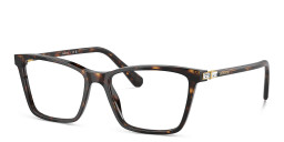 Shop Swarovski Rhinestone-Embellished Rectangle Eyeglasses in Havana online.