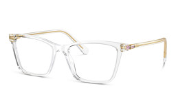 Shop Swarovski Rhinestone-Embellished Rectangle Eyeglasses in Clear online.