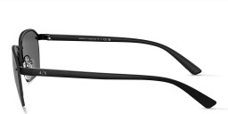 Shop Armani Exchange A|X Logo Half-Rim Irregular Sunglasses in Black online.