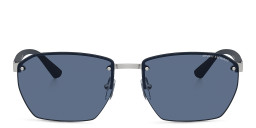 Armani Exchange Half-Rim Irregular Sunglasses in Silver – Product Photo 1