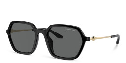 Armani Exchange A|X Logo Irregular Sunglasses in Black – Product Photo 2