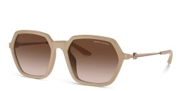 Armani Exchange A|X Logo Irregular Sunglasses in Beige – Product Photo 2