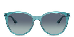 Armani Exchange A|X Logo Cat-Eye Sunglasses in Transparent Blue – Product Photo 1