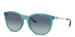 Armani Exchange A|X Logo Cat-Eye Sunglasses in Transparent Blue – Product Photo 2