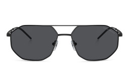 Emporio Armani Irregular Sunglasses in Matte Black/Dark Grey – Product Photo 1