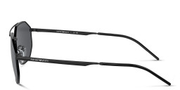 Shop Emporio Armani Irregular Sunglasses in Matte Black online.