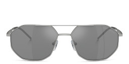 Emporio Armani Irregular Sunglasses in Matte Silver – Product Photo 1