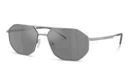 Emporio Armani Irregular Sunglasses in Matte Silver – Product Photo 2