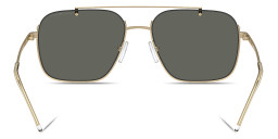 Shop Emporio Armani Logo Half-Rim Rectangle Sunglasses in Gold online.