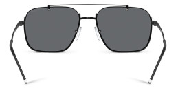 Shop Emporio Armani Rectangle Sunglasses in Shiny Black online.