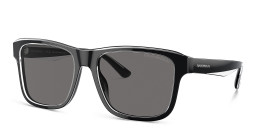 Shop Emporio Armani Pillow Sunglasses in Black online.