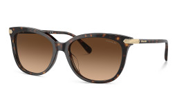 Shop Coach Logo Signature Cat-Eye Sunglasses in Dark Tortoise online.