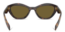 Shop PRADA Logo Print Butterfly Sunglasses in Tortoise online.