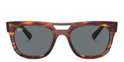 Ray-Ban Phil Unisex Square Sunglasses in Striped Havana – Product Photo 1