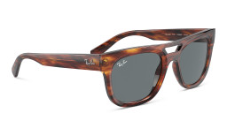 Ray-Ban Phil Unisex Square Sunglasses in Striped Havana – Product Photo 4