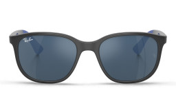 Ray-Ban Junior Kids Square Sunglasses in Grey On Blue – Product Photo 1