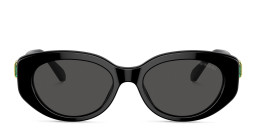 Swarovski Crystal-Embellished Oval Sunglasses in Black – Product Photo 1