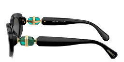 Swarovski Crystal-Embellished Oval Sunglasses in Black – Product Photo 3