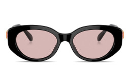 Swarovski Crystal-Embellished Oval Sunglasses in Black – Product Photo 1