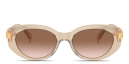 Swarovski Crystal-Embellished Oval Sunglasses in Transparent Beige – Product Photo 1