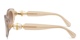 Swarovski Crystal-Embellished Oval Sunglasses in Transparent Beige – Product Photo 3
