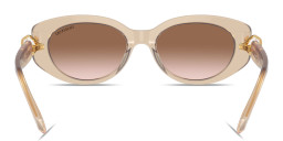 Swarovski Crystal-Embellished Oval Sunglasses in Transparent Beige – Product Photo 4
