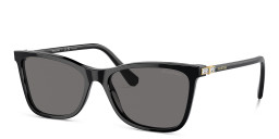 Shop Swarovski Rhinestone-Embellished Rectangle Sunglasses in Black online.