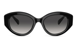 Swarovski Crystal-Embellished Irregular Sunglasses in Black – Product Photo 1