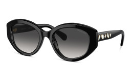 Swarovski Crystal-Embellished Irregular Sunglasses in Black – Product Photo 2